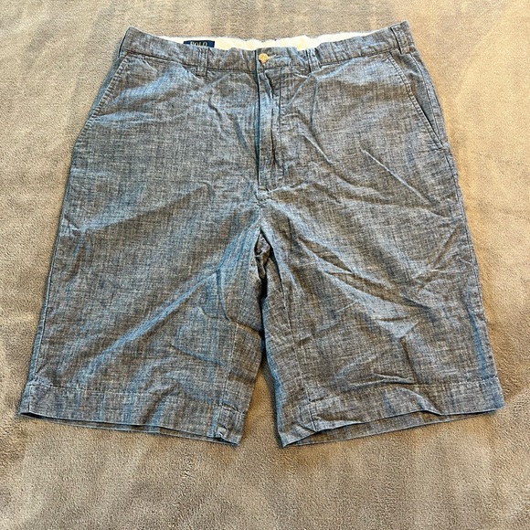 Polo Ralph Lauren Other - Polo Ralph Lauren Shorts Mens Size 36T/36L Blue Chino Classic Fit Flat Front